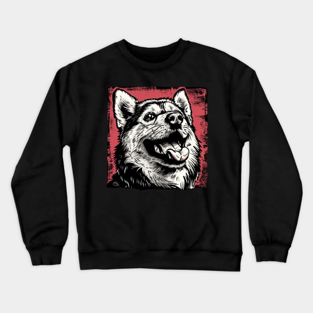 Retro Art Alaskan Malamute Dog Lover Crewneck Sweatshirt by June Sixteen